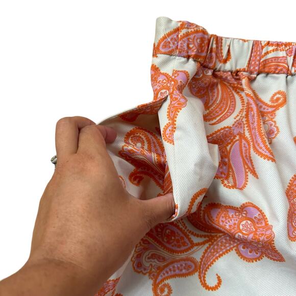 Eloquii Wide Leg Paisley Print Pants Orange Pink Women’s Size 16 - Picture 6 of 6